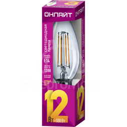 Лампа 80 896 OLL-F-C35-12-230-2.7K-E14 ОНЛАЙТ 80896