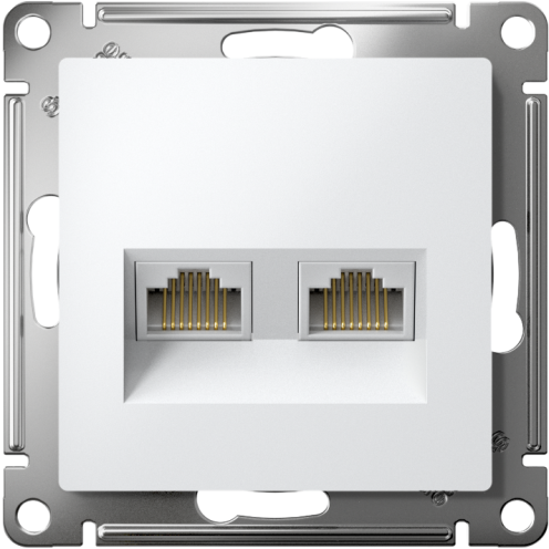 Розетка компьютерная 2-м AtlasDesign RJ45 кат.6A механизм бел. SE ATN000188