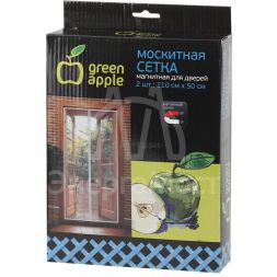 Сетка магнитная на дверь 210х50см магнитный замок 12шт липучка крепежная GBN007 в упак. 2шт Green Apple Б0032054