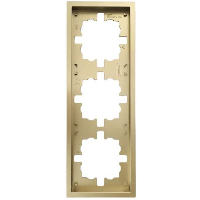 Рамка 3-мест. горизонт. ZIMA зол. LEZARD 704-3600-148