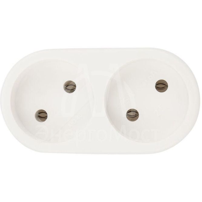 Двойник электрический 6-10А без заземл. бел. Rexant 11-1074