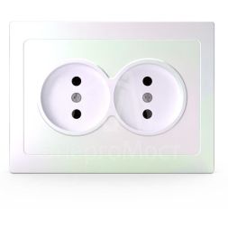 Розетка 2-м СП Pixel 16А IP20 без заземл. в сборе перламутр. TOKOV ELECTRIC TKE-PX-R2F-C04