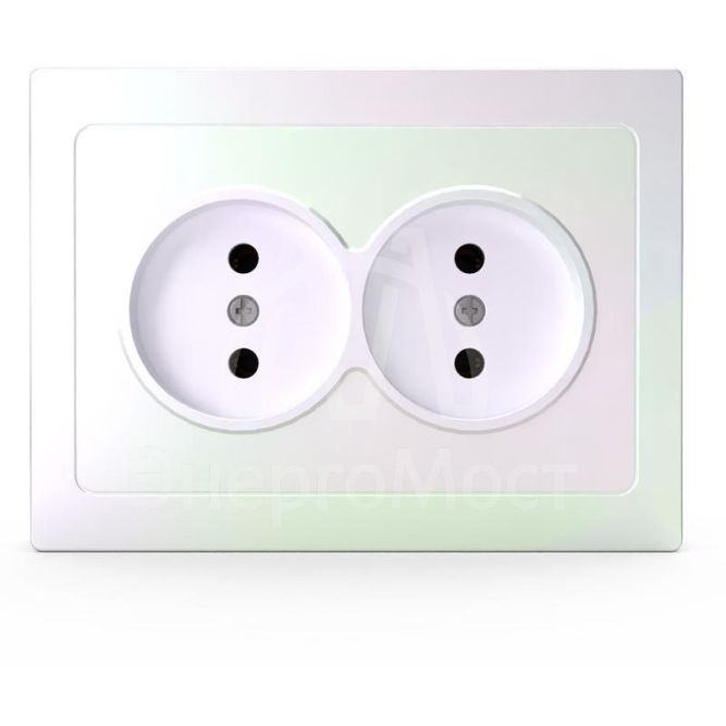 Розетка 2-м СП Pixel 16А IP20 без заземл. в сборе перламутр. TOKOV ELECTRIC TKE-PX-R2F-C04