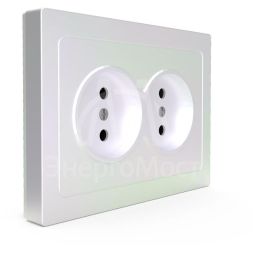 Розетка 2-м СП Pixel 16А IP20 без заземл. в сборе перламутр. TOKOV ELECTRIC TKE-PX-R2F-C04