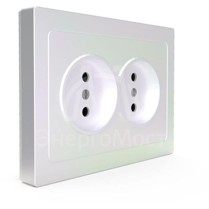 Розетка 2-м СП Pixel 16А IP20 без заземл. в сборе перламутр. TOKOV ELECTRIC TKE-PX-R2F-C04