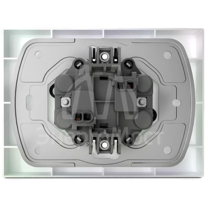 Розетка 2-м СП Pixel 16А IP20 без заземл. в сборе перламутр. TOKOV ELECTRIC TKE-PX-R2F-C04