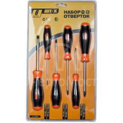 Набор отверток оранж. серия 6 предметов (блистер) SHTOK 09902