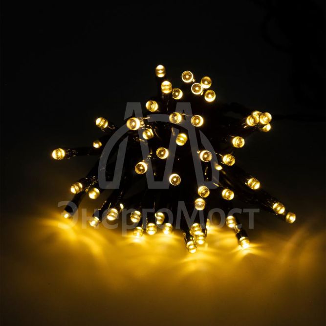 Светильник светодиодный SLR-G01- 50Y садовый; гирлянда 50 желт. LED солнечная батарея ФАZА 5027299