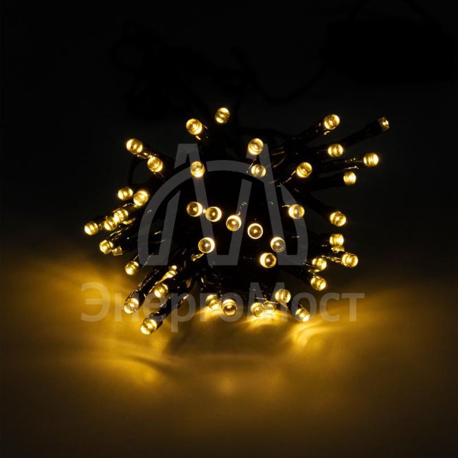 Светильник светодиодный SLR-G01- 50Y садовый; гирлянда 50 желт. LED солнечная батарея ФАZА 5027299