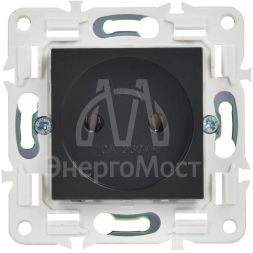 Розетка SKANDY 10А без заземл. без защ. шторок SK-R02Bl черн. IEK SK-R10-10-K02