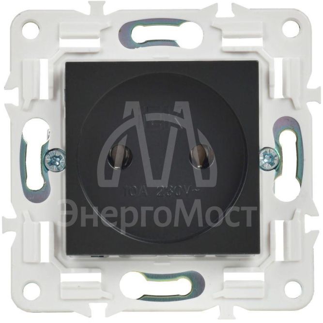 Розетка SKANDY 10А без заземл. без защ. шторок SK-R02Bl черн. IEK SK-R10-10-K02