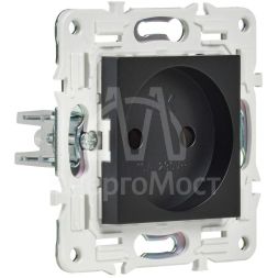 Розетка SKANDY 10А без заземл. без защ. шторок SK-R02Bl черн. IEK SK-R10-10-K02