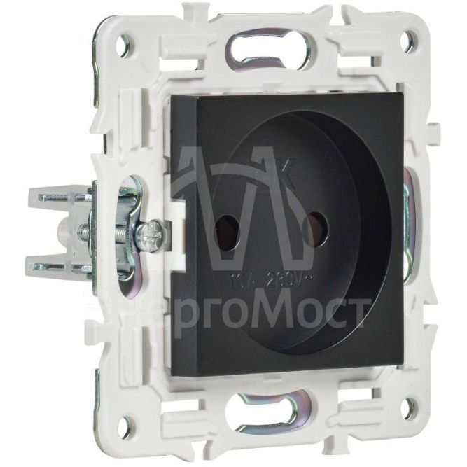 Розетка SKANDY 10А без заземл. без защ. шторок SK-R02Bl черн. IEK SK-R10-10-K02