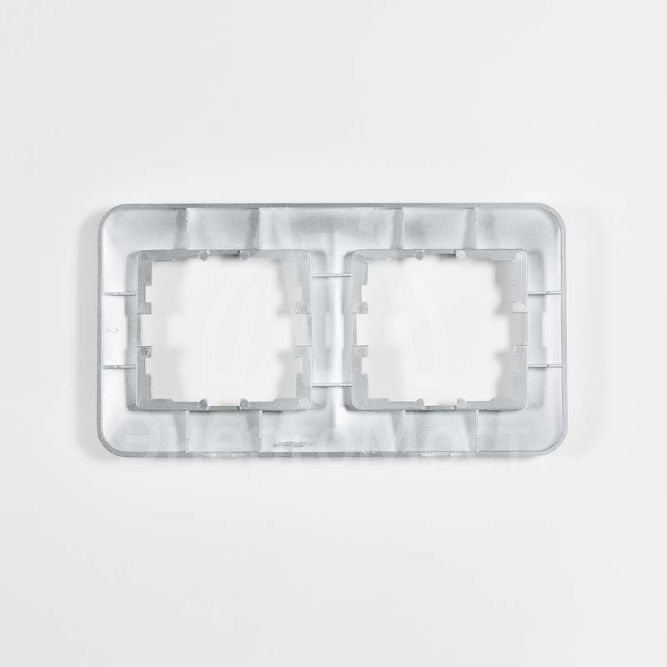 Рамка 2-м KARINA LIFE горизонт. мат. серебр. LEZARD 708-4300-147