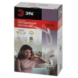 Светильник светодиодный NLED-512-6W-W настольный аккумуляторный на прищепке бел. ЭРА Б0057207