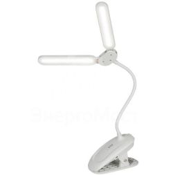 Светильник светодиодный NLED-512-6W-W настольный аккумуляторный на прищепке бел. ЭРА Б0057207