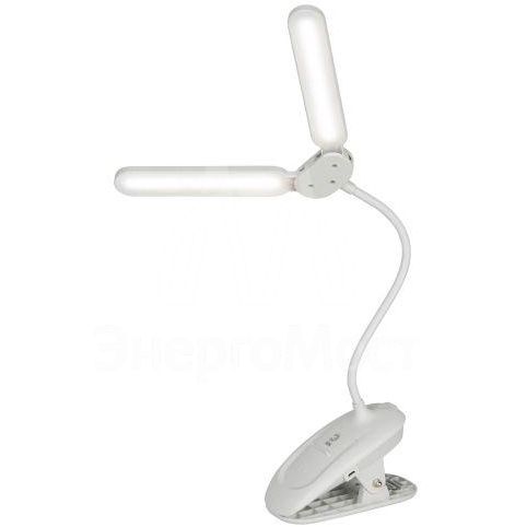 Светильник светодиодный NLED-512-6W-W настольный аккумуляторный на прищепке бел. ЭРА Б0057207