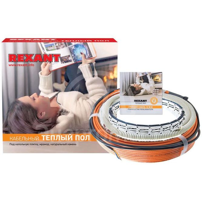 Комплект &amp;quot;Теплый пол&amp;quot; (кабель) двужил. RND -10-150 (в стяжку) (150Вт/10м/ S обогрева м2: 0.9-1.2) REXANT 51-0512-3