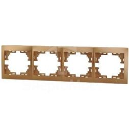 Рамка 4-м Мира горизонт. метал. зол. LEZARD 701-1300-149
