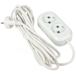 Удлинитель 2х2м без заземл. 10А IP20 Эксперт 2.2кВт ПВС 2х0.75 PROxima EKF UBA10-275-2-02