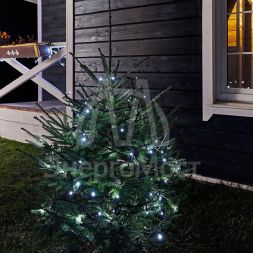 Гирлянда &amp;quot;ТВИНКЛ ЛАЙТ LED&amp;quot; (с контроллером 8 режимов) 10м 100LED 10Вт 220В IP54 бел. провод черн. ПВХ NEON-NIGHT 303-135