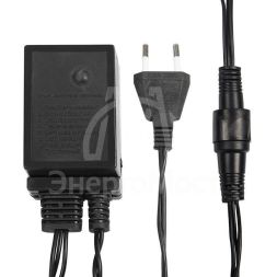 Гирлянда &amp;quot;ТВИНКЛ ЛАЙТ LED&amp;quot; (с контроллером 8 режимов) 10м 100LED 10Вт 220В IP54 бел. провод черн. ПВХ NEON-NIGHT 303-135