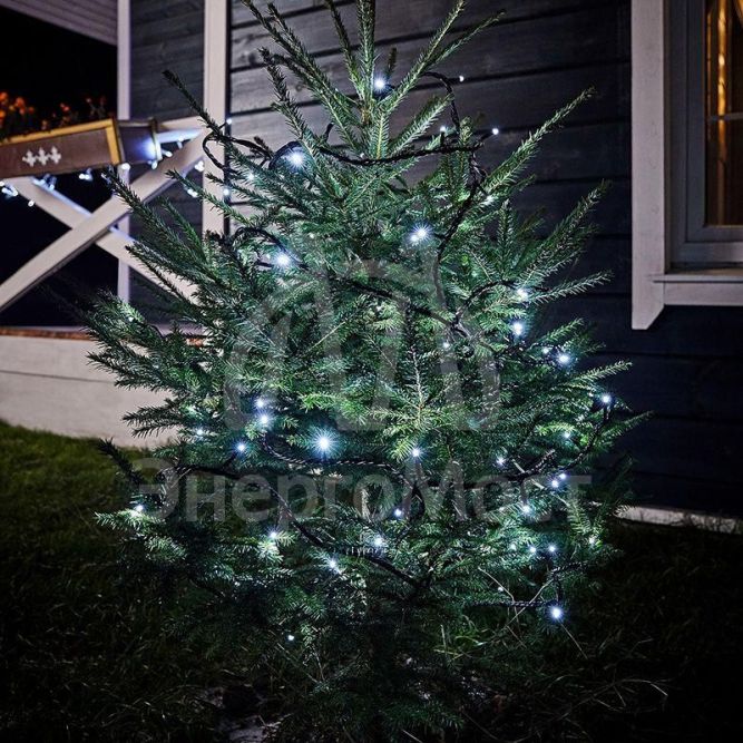 Гирлянда &amp;quot;ТВИНКЛ ЛАЙТ LED&amp;quot; (с контроллером 8 режимов) 10м 100LED 10Вт 220В IP54 бел. провод черн. ПВХ NEON-NIGHT 303-135