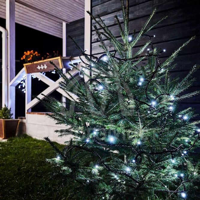 Гирлянда &amp;quot;ТВИНКЛ ЛАЙТ LED&amp;quot; (с контроллером 8 режимов) 10м 100LED 10Вт 220В IP54 бел. провод черн. ПВХ NEON-NIGHT 303-135