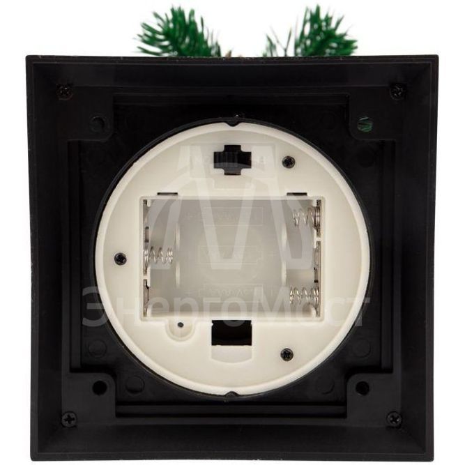 Фонарь декоративный со свечкой и шишкой черн. корпус 10.7x10.7x23.5см тепл. бел. Neon-Night 513-047