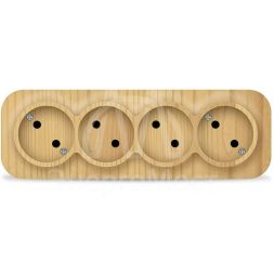 Розетка 4-м ОП 10А IP20 без заземл. сосна IONICH 1456