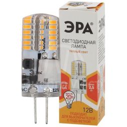 Лампа светодиодная LED-JC-2.5W-12V-SLC-827-G4 JC 2.5Вт капсула G4 тепл. бел. 12В ЭРА Б0049089