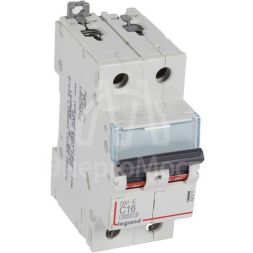 Выключатель автоматический модульный 2п C 16А 6кА DX3-E 6000 2мод. 230/400В Leg 407277