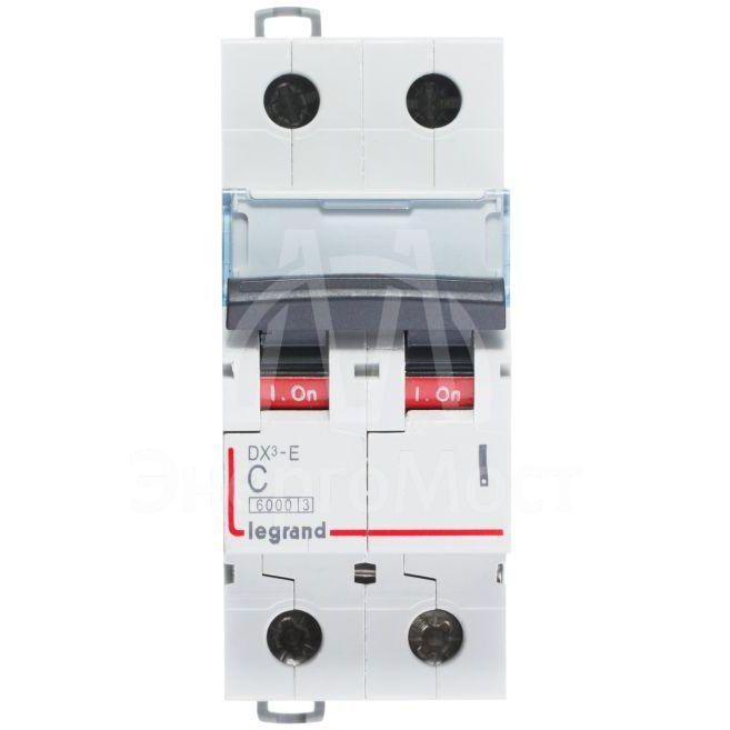 Выключатель автоматический модульный 2п C 16А 6кА DX3-E 6000 2мод. 230/400В Leg 407277