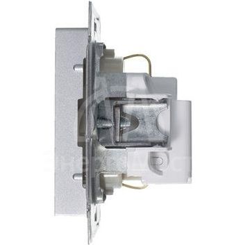 Механизм розетки 1-м СП AtlasDesign 16А с заземл. защ. шторки алюм. SchE ATN000345