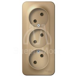 Розетка 3-м ОП BLANCA 16А 250В без шторок без заземл. изол. пласт. титан SchE BLNRA000314