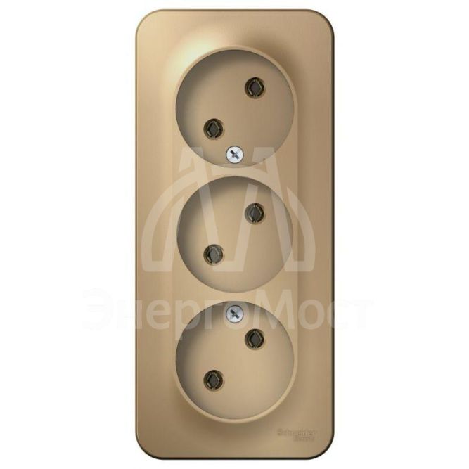 Розетка 3-м ОП BLANCA 16А 250В без шторок без заземл. изол. пласт. титан SchE BLNRA000314