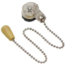 Выключатель для настенного светильника c деревянным наконечником &amp;quot;Silver&amp;quot; (инд. упак.) Rexant 32-0105-1