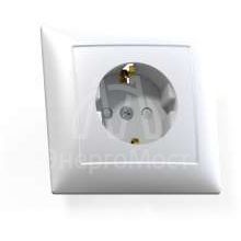 Розетка 1-м СП Селена РС16-400 защ. шторки с заземл. бел. Кунцево 8121