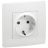 Механизм розетки 1-м СП Etika 2К+З 16А с заземл. винт. зажимы бел. Leg 672221