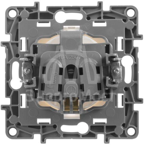 Механизм розетки 1-м СП Etika 2К+З 16А с заземл. винт. зажимы бел. Leg 672221