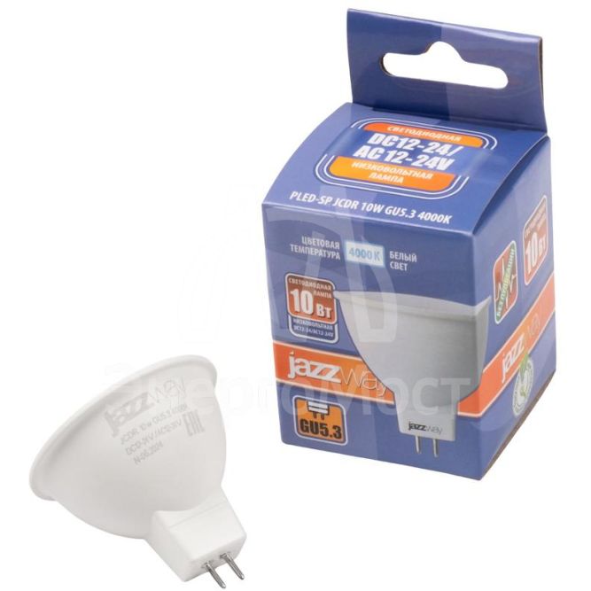 Лампа светодиодная низковольтная PLED-SP JCDR 10Вт 4000К GU5.3 12-24В JazzWay 5049710