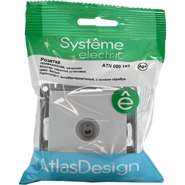 Розетка телевизионная TV AtlasDesign коннектор механизм бел. SE ATN000193