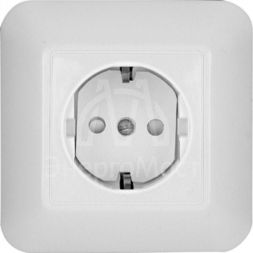 Розетка 1-м СП Прима 16А 250В защ. шторки с заземл. бел. (опт. упак) SchE RS16-004-B