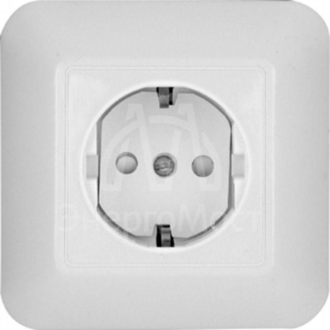 Розетка 1-м СП Прима 16А 250В защ. шторки с заземл. бел. (опт. упак) SchE RS16-004-B