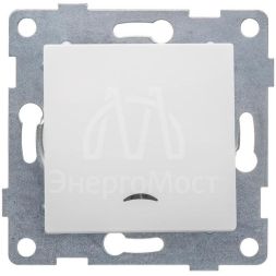 Выключатель 1-кл. СП Ugra 10А 250В с индикацией механизм бел. GUSI С11В18-001