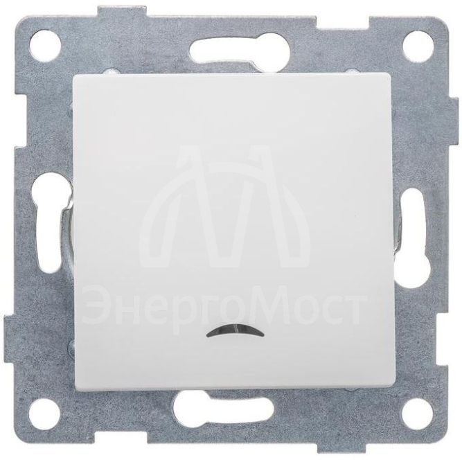 Выключатель 1-кл. СП Ugra 10А 250В с индикацией механизм бел. GUSI С11В18-001