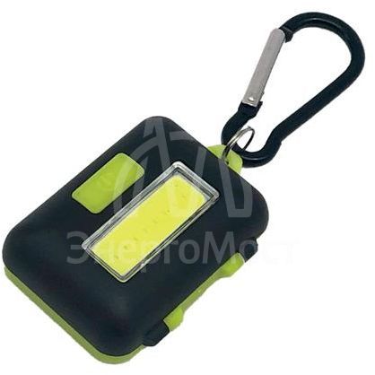 Фонарь брелок кемпинговый походный 2ВтCOBLED 3xAAA корпус ABS-пластик карабин КОСМОС KOC204B