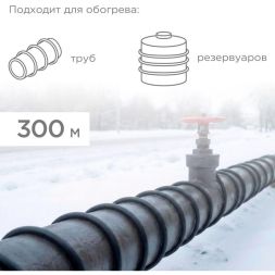 Кабель греющий (нагрев.) саморег. SRL30-2 неэкранированный 30Вт/м 0.88кв.мм/55м 300м Rexant 51-0277