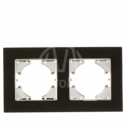 Рамка 2-местн. Ugra стекло черн. GUSI С1120-031