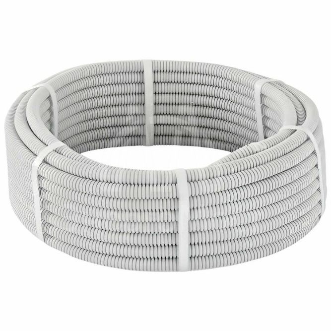 Труба гофрированная ПВХ d20мм с протяжкой сер. (уп.100м) TOKOV ELECTRIC TKE-TG/P-20-C06/100